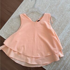 Zara Apricot Double-Layer Sleeveless Blouse